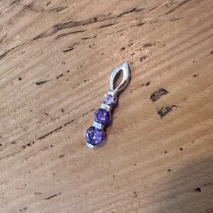 Silver 925 Amethyst Colored Gemstone Pendant
